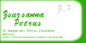 zsuzsanna petrus business card